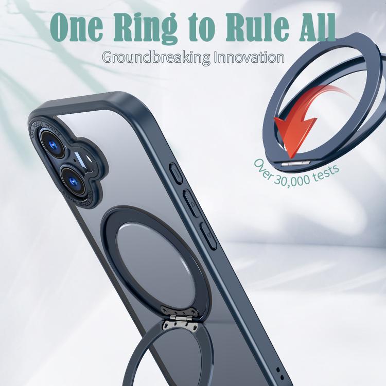 For iPhone 17 kalebol MagSafe Metal Ring Holder Phone Case(Blue) - iPhone 17 Cases by Kalebol | Online Shopping UK | buy2fix