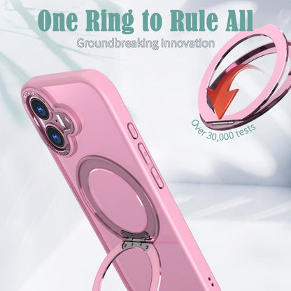 For iPhone 17 kalebol MagSafe Metal Ring Holder Phone Case(Pink) - iPhone 17 Cases by Kalebol | Online Shopping UK | buy2fix