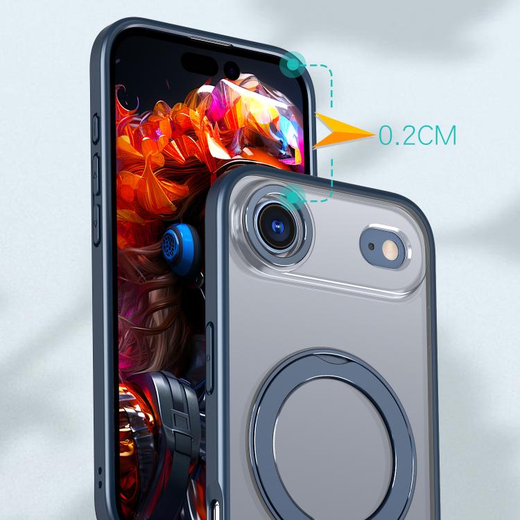 For iPhone 17 Air kalebol MagSafe Metal Ring Holder Phone Case(Blue) - iPhone 17 Air Cases by Kalebol | Online Shopping UK | buy2fix