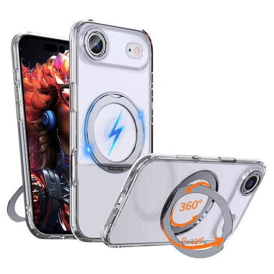 For iPhone Air kalebol MagSafe Metal Ring Holder Phone Case(Transparent)