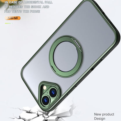 For iPhone 16 Plus kalebol MagSafe Metal Ring Holder Phone Case(Green) - iPhone 16 Plus Cases by Kalebol | Online Shopping UK | buy2fix