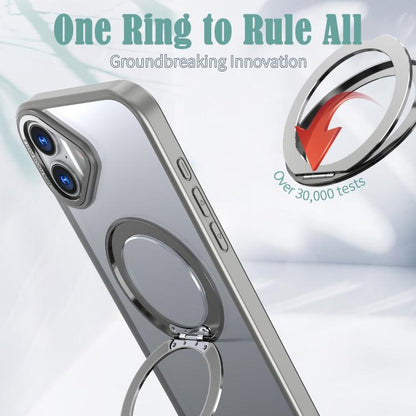 For iPhone 16 Plus kalebol MagSafe Metal Ring Holder Phone Case(Titanium Gray) - iPhone 16 Plus Cases by Kalebol | Online Shopping UK | buy2fix