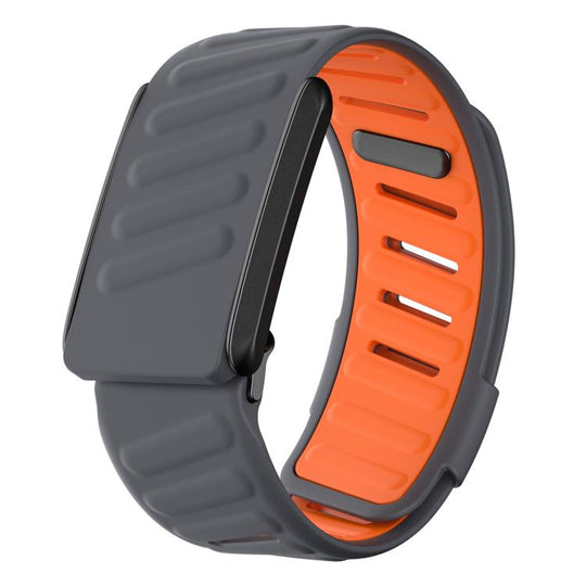 For WHOOP 4.0 xDfind Silicone Sports Watch Band(Dark Grey + Orange)