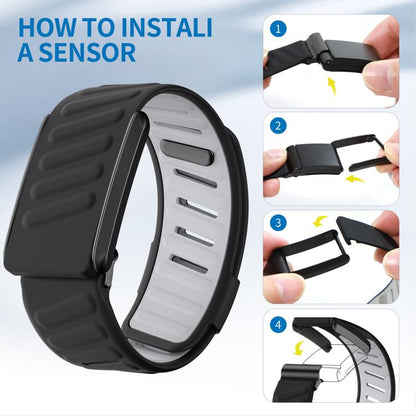 For WHOOP 4.0 xDfind Silicone Sports Watch Band(Black + Light Grey) - Watch Bands by xDfind | Online Shopping UK | buy2fix