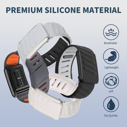 For WHOOP 4.0 xDfind Silicone Sports Watch Band(Light Grey + Black) - Watch Bands by xDfind | Online Shopping UK | buy2fix