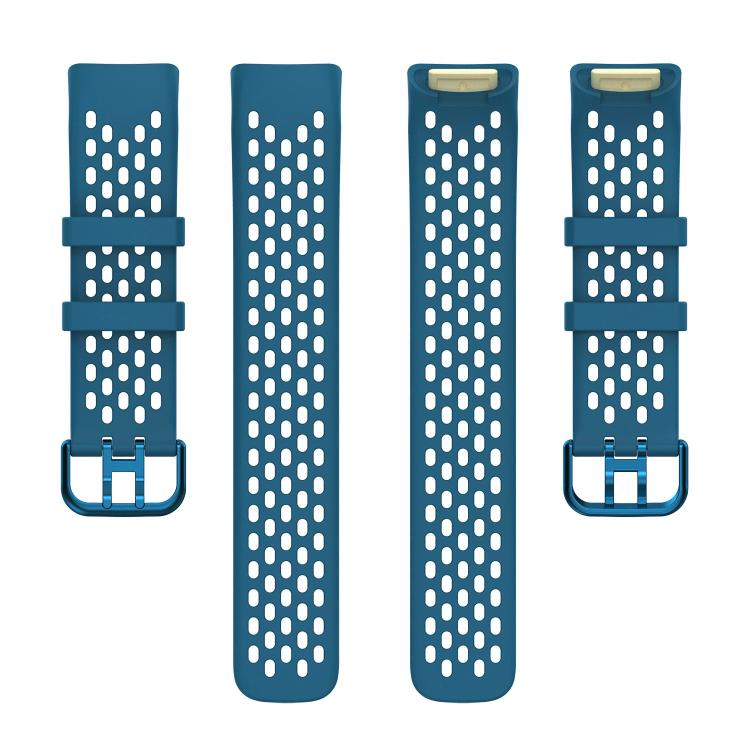 For Fitbit Charge 6 / 5 xDfind Hole Style Breathable Silicone Watch Band(Cyan) - Watch Bands by xDfind | Online Shopping UK | buy2fix