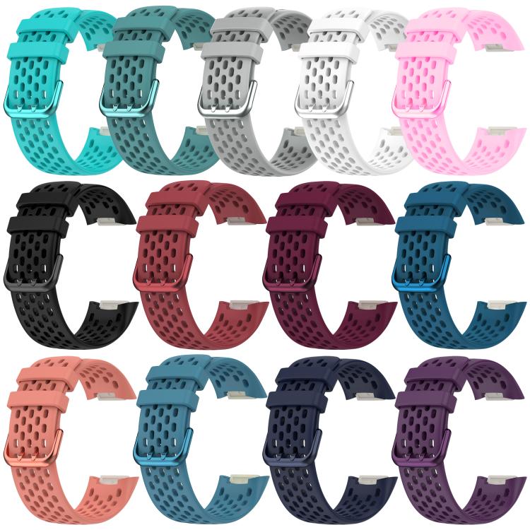 For Fitbit Charge 6 / 5 xDfind Hole Style Breathable Silicone Watch Band(Cyan) - Watch Bands by xDfind | Online Shopping UK | buy2fix