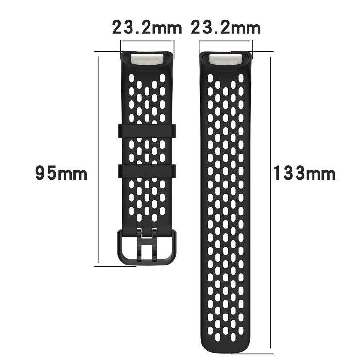 For Fitbit Charge 6 / 5 xDfind Hole Style Breathable Silicone Watch Band(Cyan) - Watch Bands by xDfind | Online Shopping UK | buy2fix