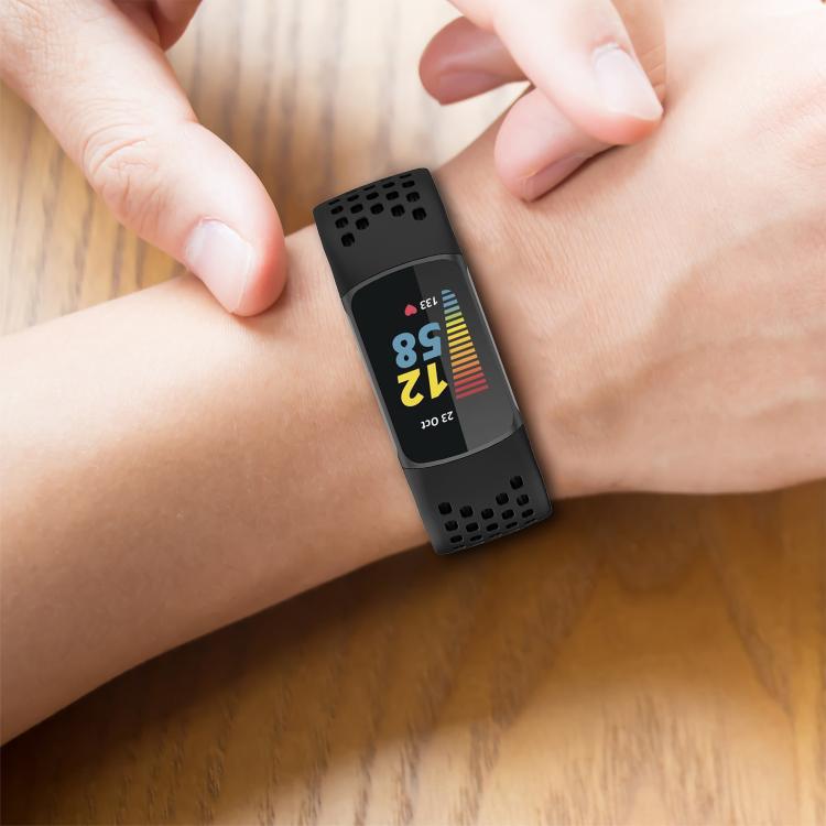 For Fitbit Charge 6 / 5 xDfind Hole Style Breathable Silicone Watch Band(Cyan) - Watch Bands by xDfind | Online Shopping UK | buy2fix