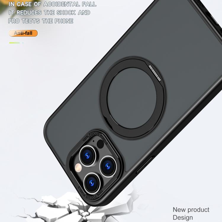 For iPhone 16 Pro Max kalebol MagSafe Metal Ring Holder Phone Case(Black) - iPhone 16 Pro Max Cases by Kalebol | Online Shopping UK | buy2fix