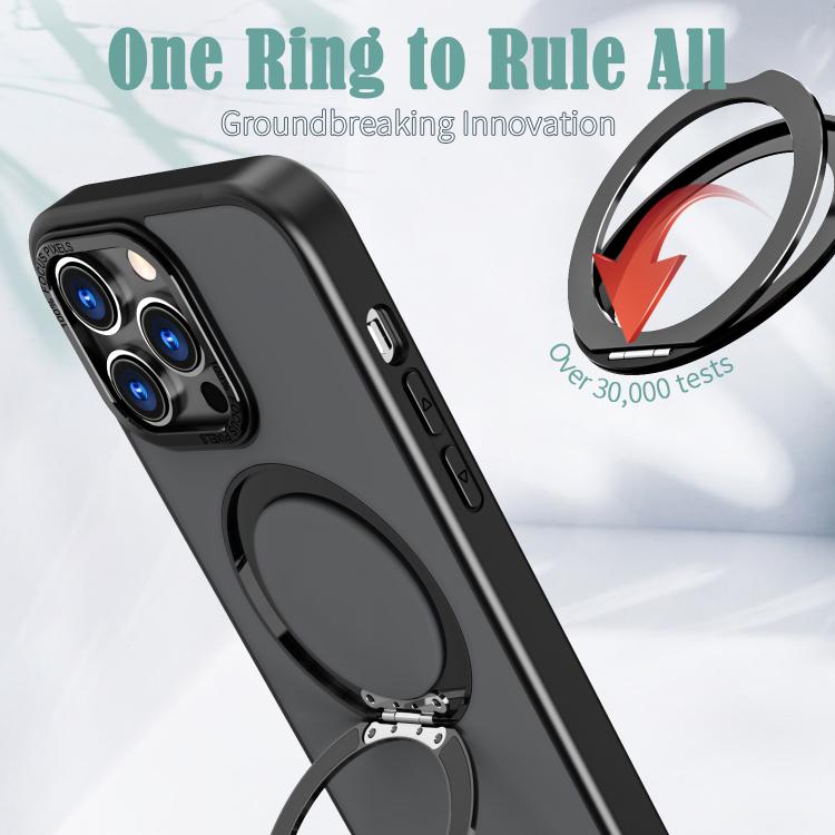 For iPhone 16 Pro Max kalebol MagSafe Metal Ring Holder Phone Case(Black) - iPhone 16 Pro Max Cases by Kalebol | Online Shopping UK | buy2fix