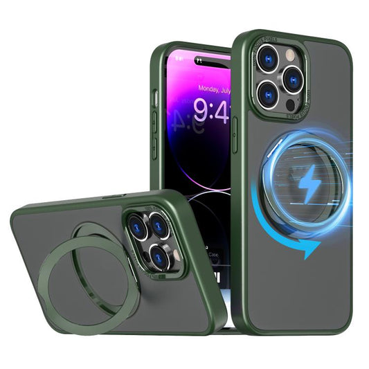 For iPhone 16 Pro Max kalebol MagSafe Metal Ring Holder Phone Case(Green) - iPhone 16 Pro Max Cases by Kalebol | Online Shopping UK | buy2fix