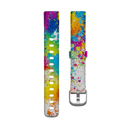 xDfind Silver Buckle Painting Silicone Watch Band For Fitbit Luxe, Size:L(Painting) - Watch Bands by xDfind | Online Shopping UK | buy2fix