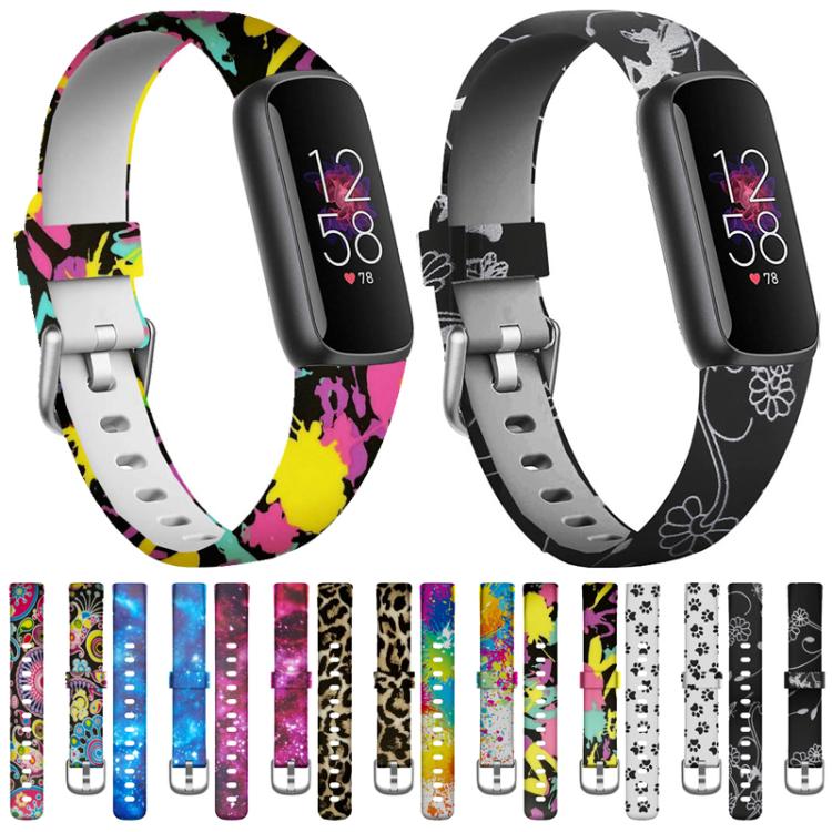 xDfind Silver Buckle Painting Silicone Watch Band For Fitbit Luxe, Size:S(Painting) - Watch Bands by xDfind | Online Shopping UK | buy2fix