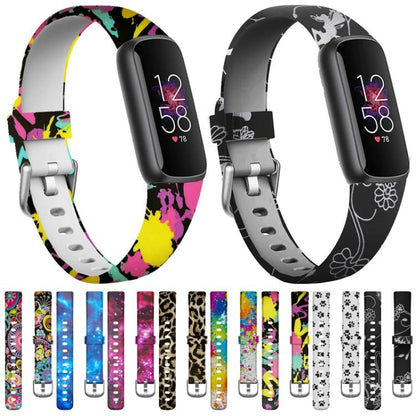 xDfind Silver Buckle Painting Silicone Watch Band For Fitbit Luxe, Size:S(Painting) - Watch Bands by xDfind | Online Shopping UK | buy2fix
