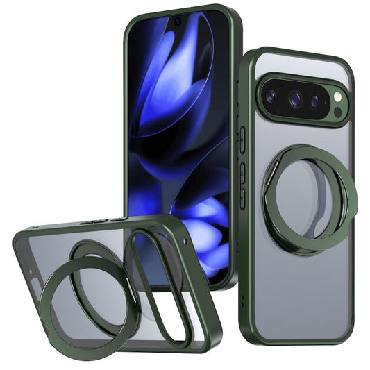 For Google Pixel 10 Pro XL kalebol MagSafe Metal Ring Holder Phone Case(Green) - Google Cases by Kalebol | Online Shopping UK | buy2fix