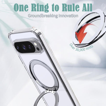 For Google Pixel 10 Pro XL kalebol MagSafe Metal Ring Holder Phone Case(Transparent) - Google Cases by Kalebol | Online Shopping UK | buy2fix