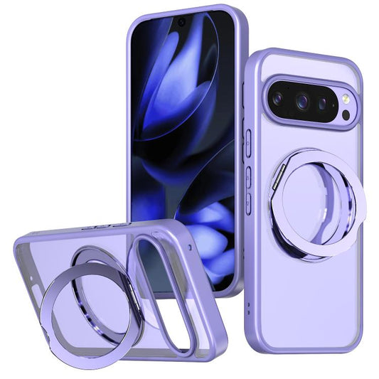 For Google Pixel 10 Pro kalebol MagSafe Metal Ring Holder Phone Case(Light Purple) - Google Cases by Kalebol | Online Shopping UK | buy2fix