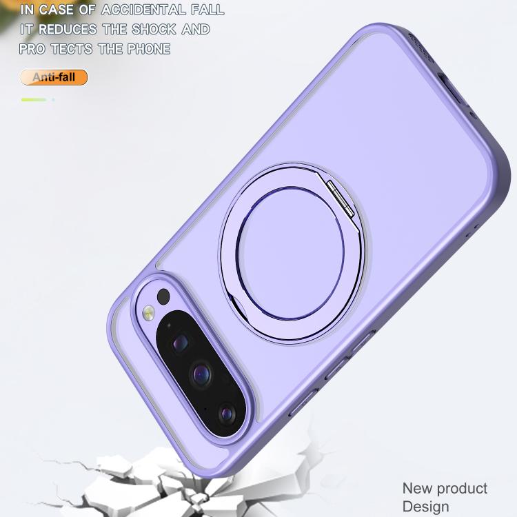 For Google Pixel 10 Pro kalebol MagSafe Metal Ring Holder Phone Case(Light Purple) - Google Cases by Kalebol | Online Shopping UK | buy2fix