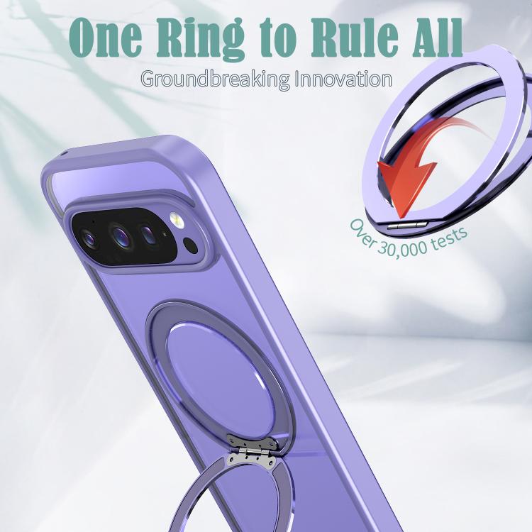 For Google Pixel 10 Pro kalebol MagSafe Metal Ring Holder Phone Case(Light Purple) - Google Cases by Kalebol | Online Shopping UK | buy2fix