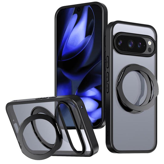 For Google Pixel 10 Pro kalebol MagSafe Metal Ring Holder Phone Case(Black) - Google Cases by Kalebol | Online Shopping UK | buy2fix