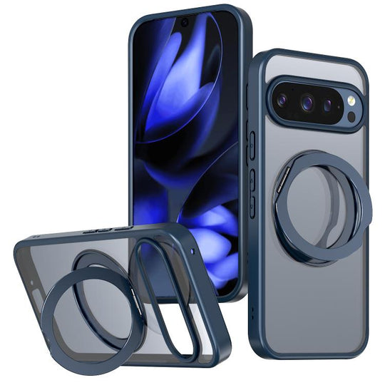 For Google Pixel 10 Pro kalebol MagSafe Metal Ring Holder Phone Case(Blue)