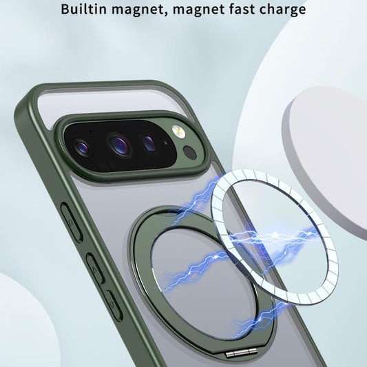 For Google Pixel 10 Pro kalebol MagSafe Metal Ring Holder Phone Case(Green) - Google Cases by Kalebol | Online Shopping UK | buy2fix