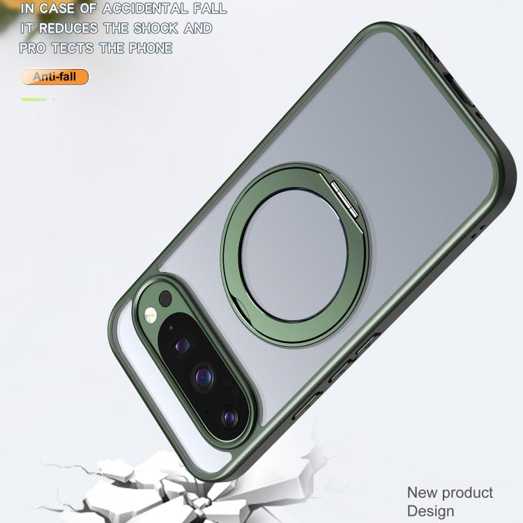 For Google Pixel 10 Pro kalebol MagSafe Metal Ring Holder Phone Case(Green) - Google Cases by Kalebol | Online Shopping UK | buy2fix