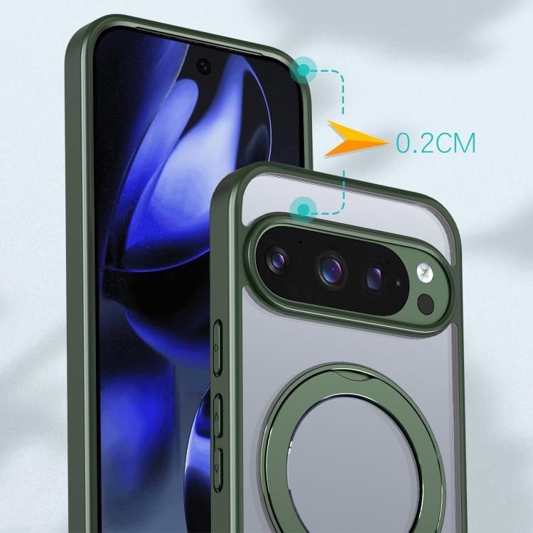 For Google Pixel 10 Pro kalebol MagSafe Metal Ring Holder Phone Case(Green) - Google Cases by Kalebol | Online Shopping UK | buy2fix