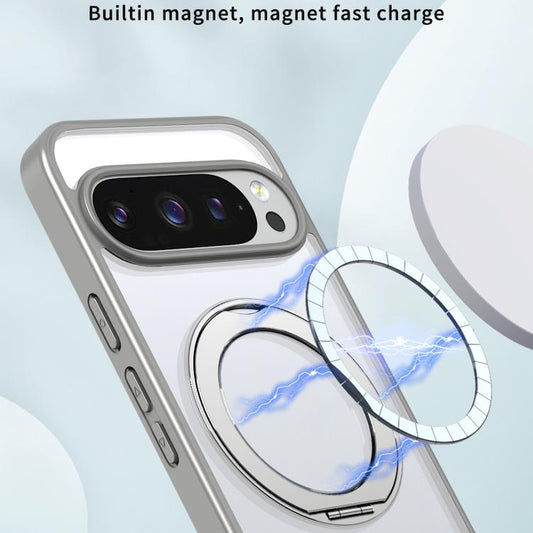 For Google Pixel 10 Pro kalebol MagSafe Metal Ring Holder Phone Case(Titanium Gray) - Google Cases by Kalebol | Online Shopping UK | buy2fix