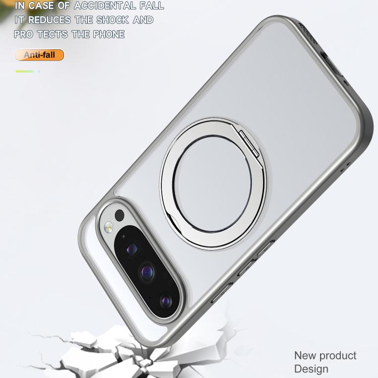 For Google Pixel 10 Pro kalebol MagSafe Metal Ring Holder Phone Case(Titanium Gray) - Google Cases by Kalebol | Online Shopping UK | buy2fix