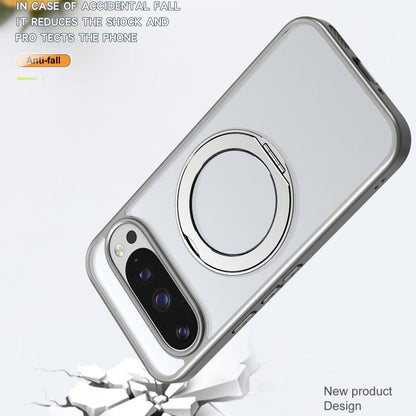 For Google Pixel 10 Pro kalebol MagSafe Metal Ring Holder Phone Case(Titanium Gray) - Google Cases by Kalebol | Online Shopping UK | buy2fix