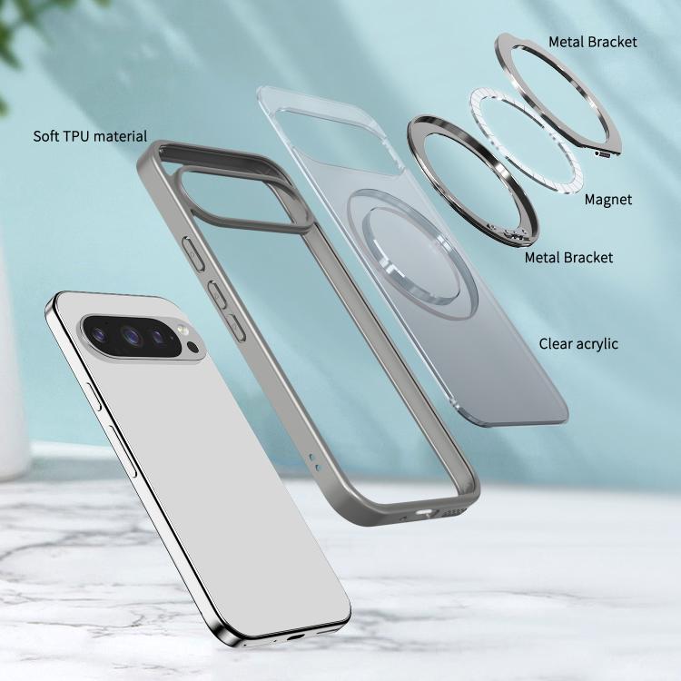 For Google Pixel 10 Pro kalebol MagSafe Metal Ring Holder Phone Case(Titanium Gray) - Google Cases by Kalebol | Online Shopping UK | buy2fix