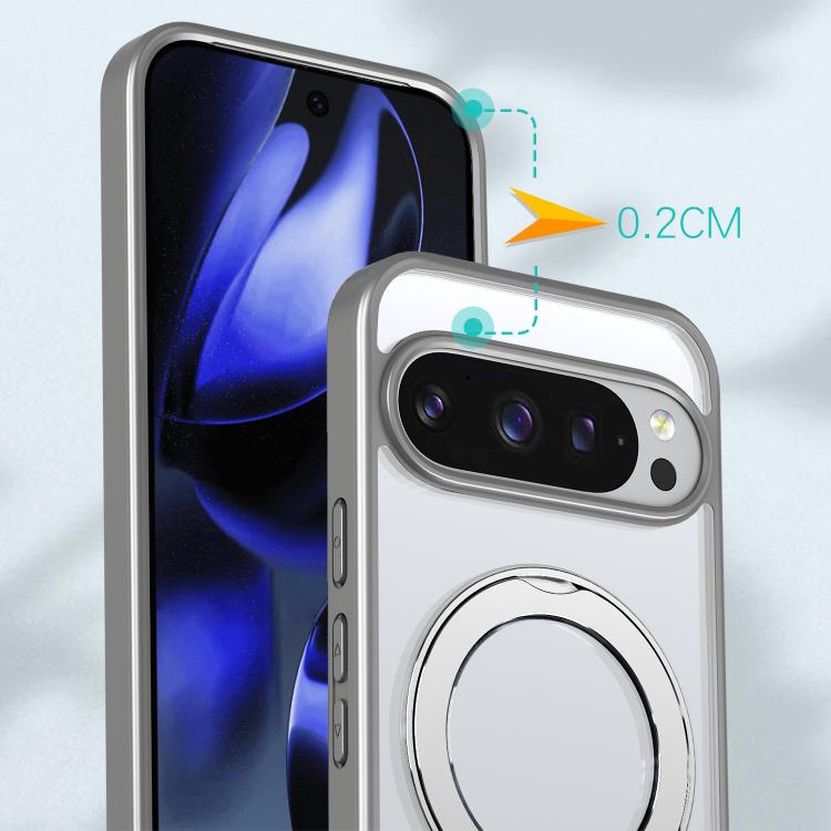 For Google Pixel 10 Pro kalebol MagSafe Metal Ring Holder Phone Case(Titanium Gray) - Google Cases by Kalebol | Online Shopping UK | buy2fix