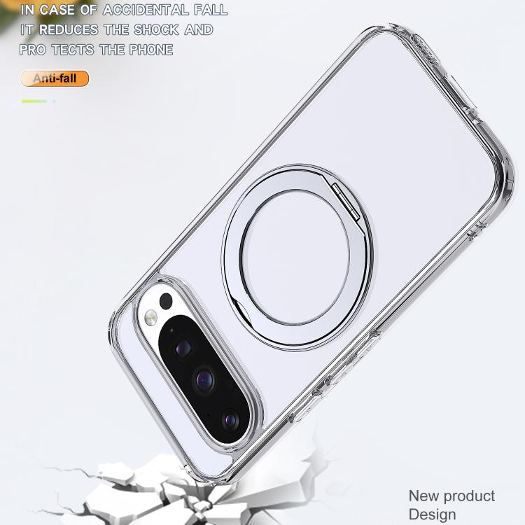 For Google Pixel 10 Pro kalebol MagSafe Metal Ring Holder Phone Case(Transparent) - Google Cases by Kalebol | Online Shopping UK | buy2fix