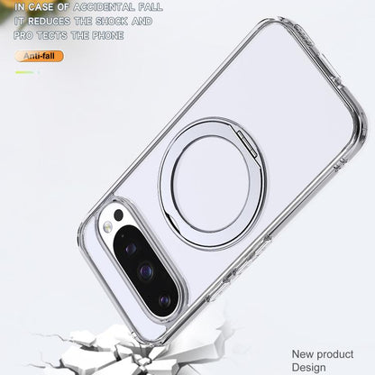 For Google Pixel 10 Pro kalebol MagSafe Metal Ring Holder Phone Case(Transparent) - Google Cases by Kalebol | Online Shopping UK | buy2fix