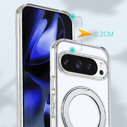For Google Pixel 10 Pro kalebol MagSafe Metal Ring Holder Phone Case(Transparent) - Google Cases by Kalebol | Online Shopping UK | buy2fix