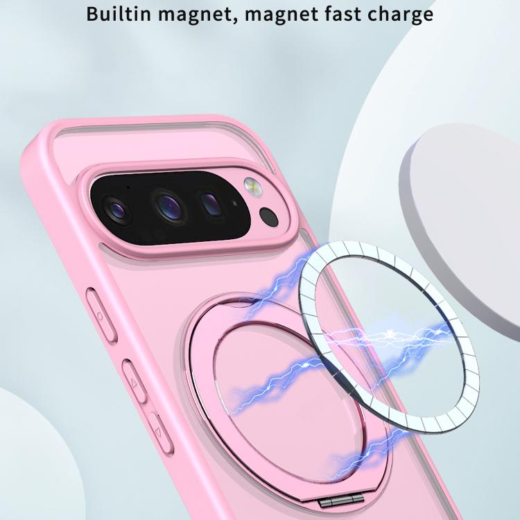For Google Pixel 10 Pro kalebol MagSafe Metal Ring Holder Phone Case(Pink) - Google Cases by Kalebol | Online Shopping UK | buy2fix