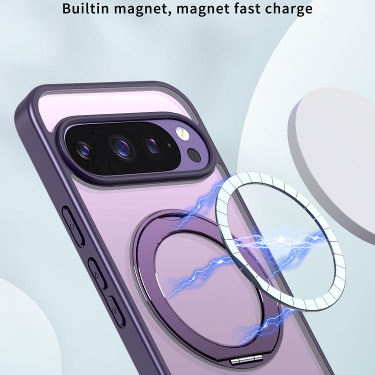 For Google Pixel 10 Pro kalebol MagSafe Metal Ring Holder Phone Case(Dark Purple) - Google Cases by Kalebol | Online Shopping UK | buy2fix