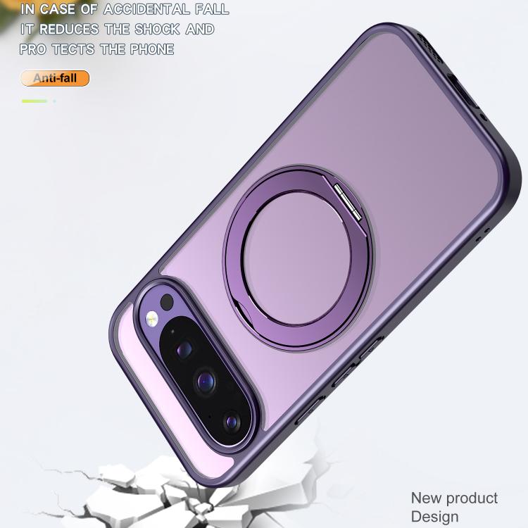 For Google Pixel 10 Pro kalebol MagSafe Metal Ring Holder Phone Case(Dark Purple) - Google Cases by Kalebol | Online Shopping UK | buy2fix