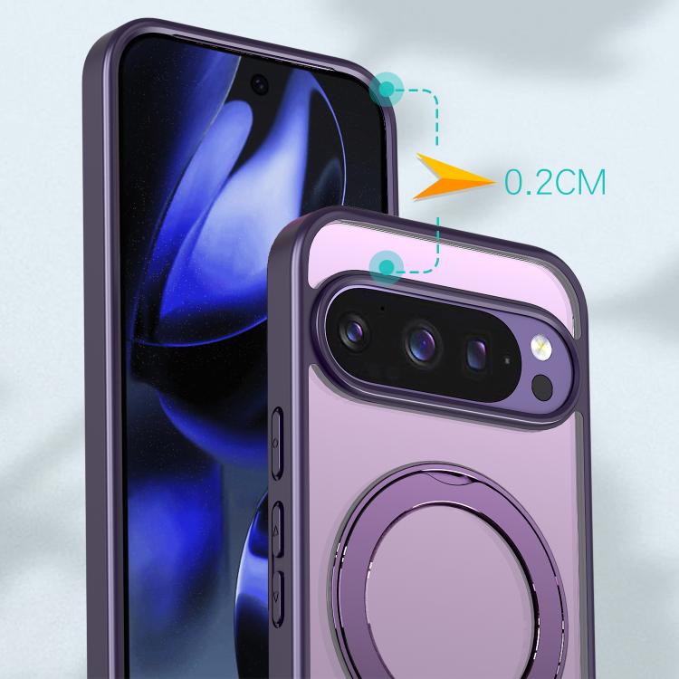 For Google Pixel 10 Pro kalebol MagSafe Metal Ring Holder Phone Case(Dark Purple) - Google Cases by Kalebol | Online Shopping UK | buy2fix