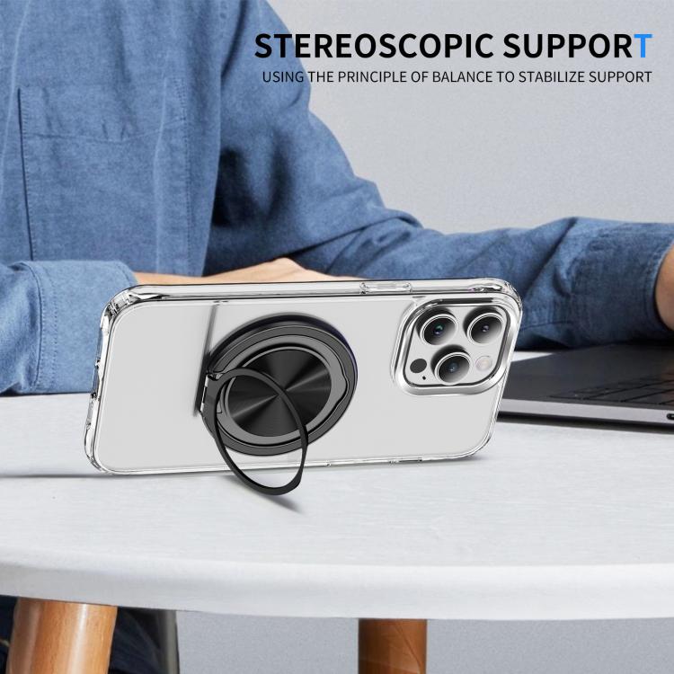 360 Degree Rotation Folding Ring MagSafe Magnetic Phone Holder(Black) - Ring Holder by buy2fix | Online Shopping UK | buy2fix