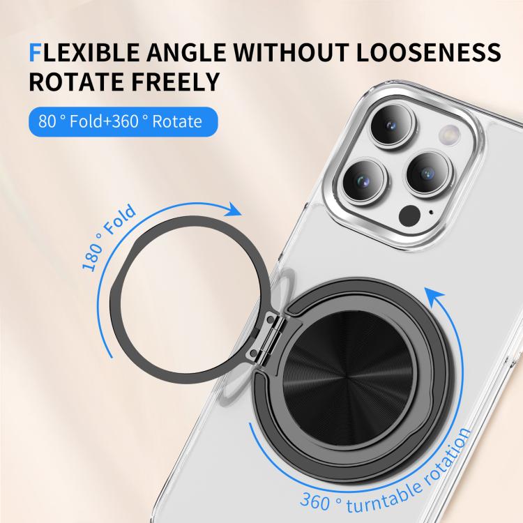 360 Degree Rotation Folding Ring MagSafe Magnetic Phone Holder(Black) - Ring Holder by buy2fix | Online Shopping UK | buy2fix