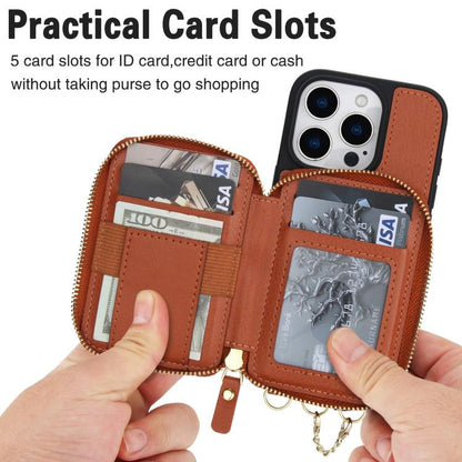 For iPhone 16 Pro AwQuer 2 in 1 Crossbody Wallet Leather Back Phone Case(Brown) - iPhone 16 Pro Cases by Awquer | Online Shopping UK | buy2fix