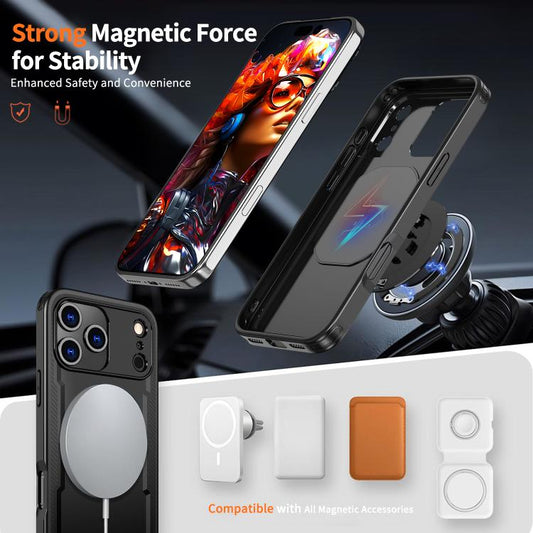 For iPhone 17 Pro Max kalebol Metal 360 Degree Rotation Holder MagSafe Phone Case(Black) - iPhone 17 Pro Max Cases by Kalebol | Online Shopping UK | buy2fix