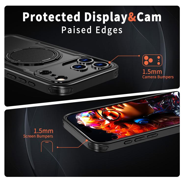 For iPhone 17 Pro Max kalebol Metal 360 Degree Rotation Holder MagSafe Phone Case(Black) - iPhone 17 Pro Max Cases by Kalebol | Online Shopping UK | buy2fix
