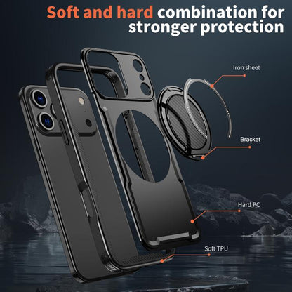 For iPhone 17 Pro Max kalebol Metal 360 Degree Rotation Holder MagSafe Phone Case(Black) - iPhone 17 Pro Max Cases by Kalebol | Online Shopping UK | buy2fix
