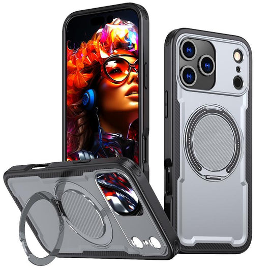 For iPhone 17 Pro Max kalebol Metal 360 Degree Rotation Holder MagSafe Phone Case(Grey) - iPhone 17 Pro Max Cases by Kalebol | Online Shopping UK | buy2fix