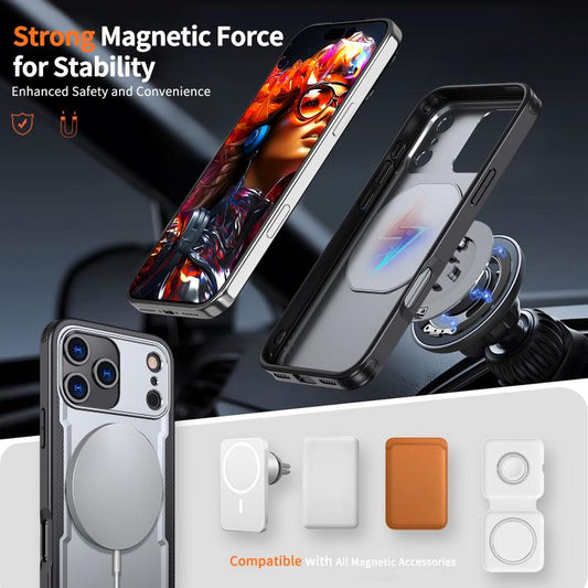 For iPhone 17 Pro Max kalebol Metal 360 Degree Rotation Holder MagSafe Phone Case(Grey) - iPhone 17 Pro Max Cases by Kalebol | Online Shopping UK | buy2fix