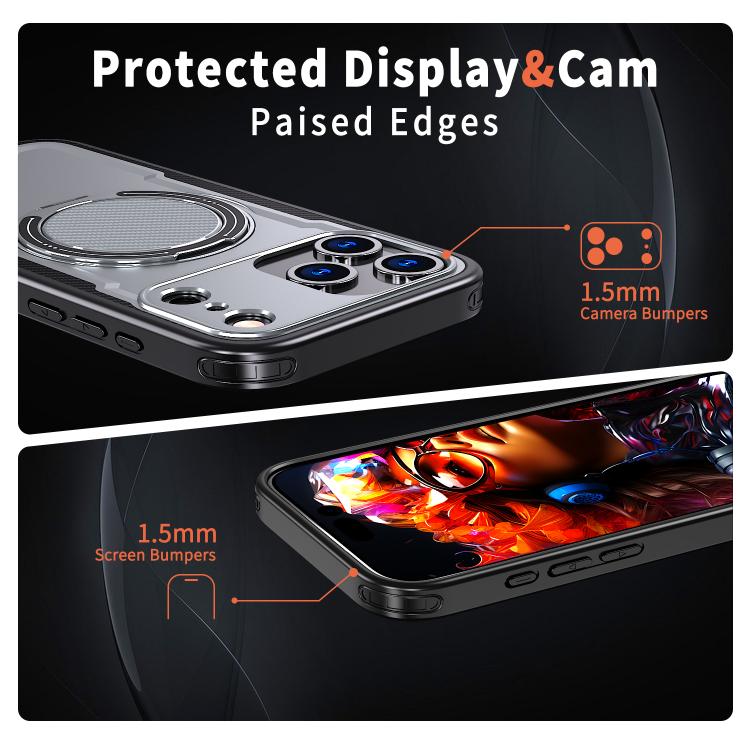 For iPhone 17 Pro Max kalebol Metal 360 Degree Rotation Holder MagSafe Phone Case(Grey) - iPhone 17 Pro Max Cases by Kalebol | Online Shopping UK | buy2fix